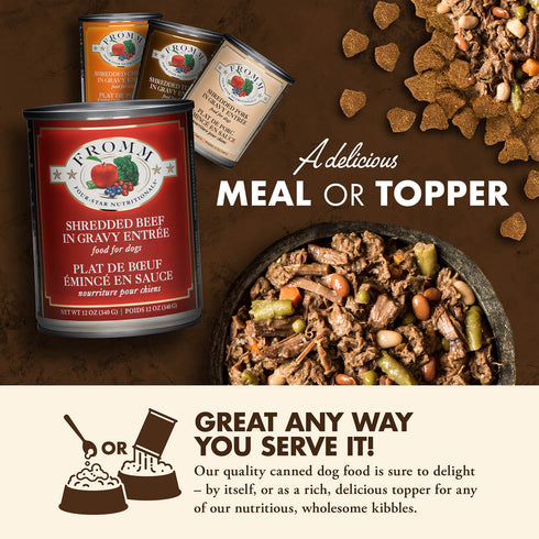 Fromm Four-Star Wet Dog Food - Shredded Beef in Gravy - 12oz Can